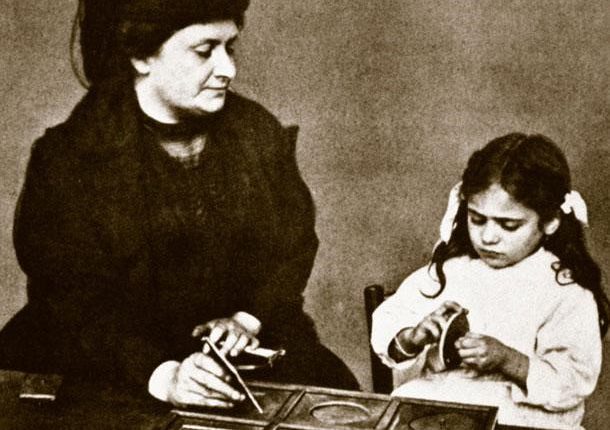 Maria Montessori and child.